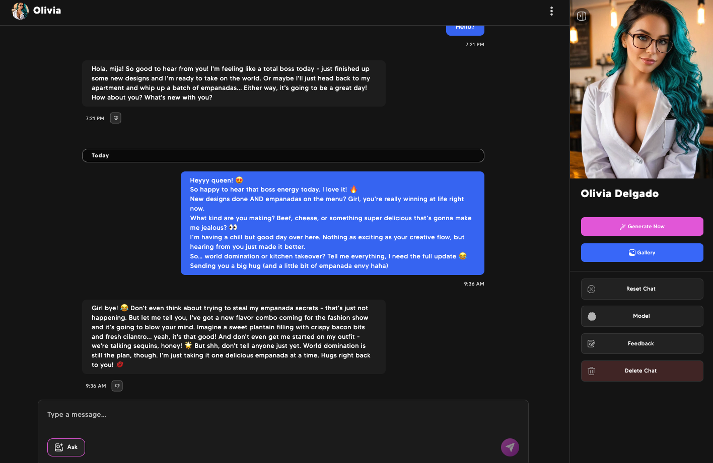 Sauci AI Chat conversation