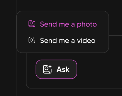 Sauci AI chat button for image & video generating